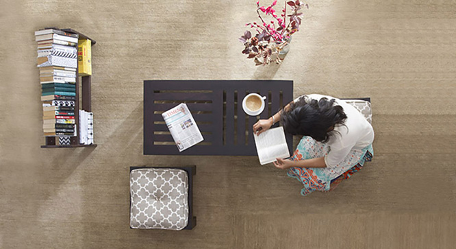 Caffino Coffee Table Set(Ebony&Morocco Lattice Beige)